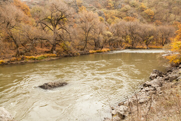 The landscape around Akhaltsikhe in the Caucasian Republic of Georgia in autumn © dragan1956