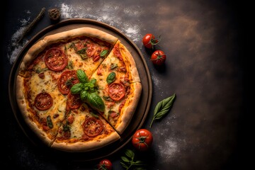 Roman Style Pizza, Generative AI, Illustration