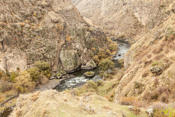 View over a beautiful canyon from the edge of a road