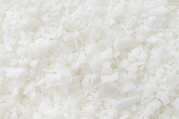 soy wax in flakes texture, closeup