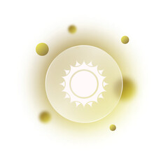 Glass morphism yellow sun icon