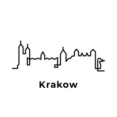Fototapeta Krakow City vector icon line obraz