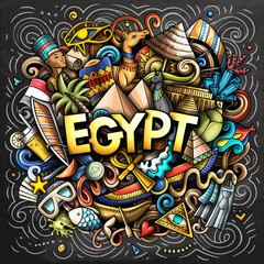 Egypt cartoon doodle illustration. Funny design