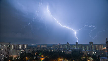 lightning over the city