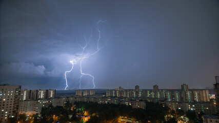 lightning over the city