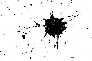 Grunge black droplet splash textured background (Vector). Use for decoration, aging or old layer