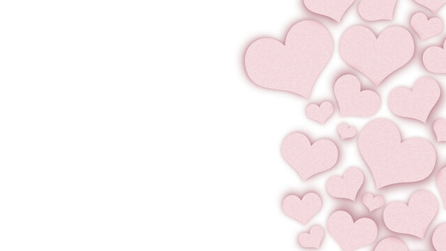 pink heart love with transparent background for valentine day card