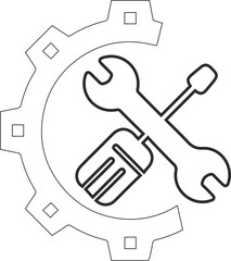 Bad maintenance icon, maintenance error icon black vector