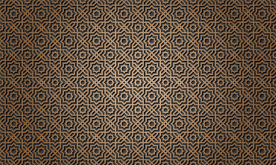 Seamless 3d Ramadan Islamic pattern in Arabian style Vector illustration	