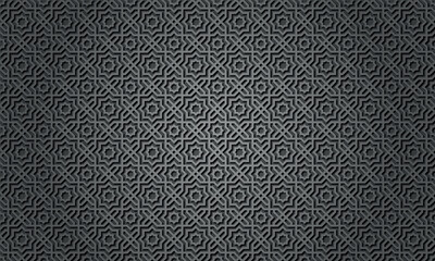 Seamless 3d Ramadan Islamic pattern in Arabian style Vector illustration	