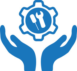 Easy maintenance icon, technology icon blue vector