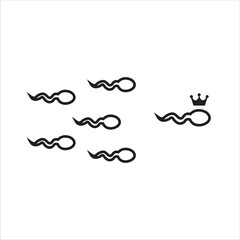 leading sperm cell icon, vector, illustration, symbol