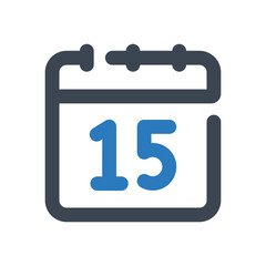 15 days icon - vector illustration . 15, days, Calendar, Date, Event, Timetable, Schedule, Month, Day, Appointment, fifteen, line, outline, icons .