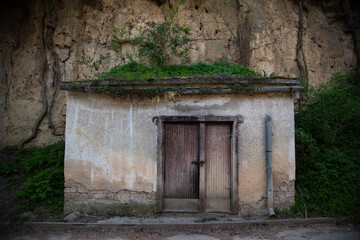 old wooden door in wall