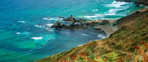 Seascape from Peña Furada Viewpoint, Ortigueira, La Coruña, Galicia, Spain, Europe