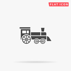 Locomotive flat vector icon. Hand drawn style design illustrations.