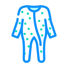 footie sleeper baby cloth color icon vector. footie sleeper baby cloth sign. isolated symbol illustration
