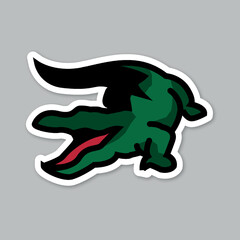 crocodile, editable cartoon style sticker vector	