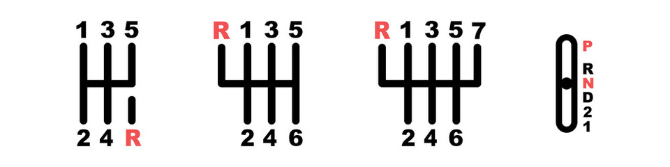 Transmission manual. Gearbox vector icon. Car gear symbol. Transmission car icon.