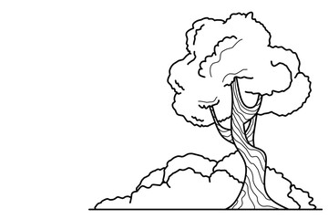tree sketch illustration, coloring book design