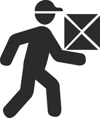 Delivery boy icon, home delivery icon black vector