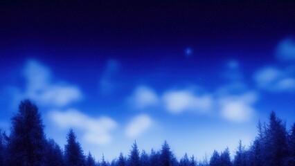 Fototapeta na wymiar Fairy winter night sky with stars and clouds.