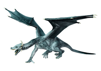 Fototapeta premium 3D Rendering Fairy Tale Dragon on White
