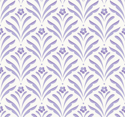 Damask floral seamless pattern. Vector retro style background print. Decorative flower texture.