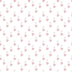 Cup pattern. Seamless pattern with cup and stars. Cartoon color vector illustration.