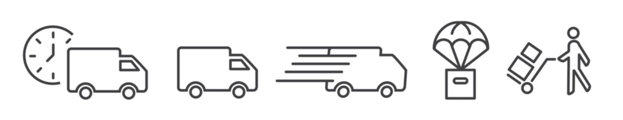 thin line icon set 02 business - delivery and cargo