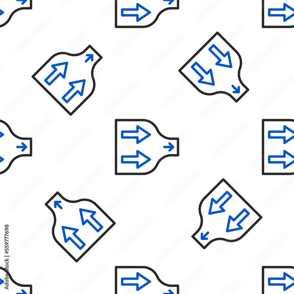 Poster line arrow icon isolated seamless pattern on white background. direction arrowhead symbol. navigatio