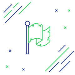 Line Pirate flag icon isolated on white background. Colorful outline concept. Vector