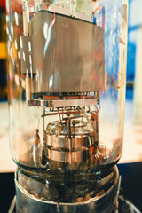Big old radio tube. View of part of the lamp