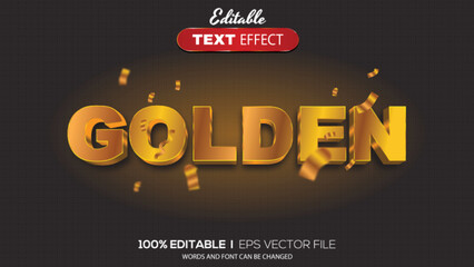 3d editable text effect spicy golden theme