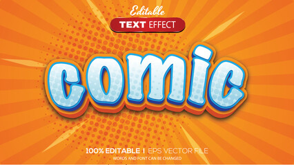 3d editable text effect comic theme