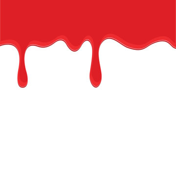 Red Dripping Paint Isolated On A White Background