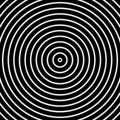 Circle Lines Pattern. Abstract Geometric Black and White Background.