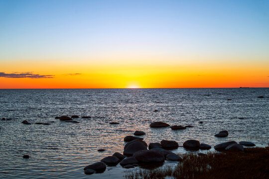 Sunset over the sea