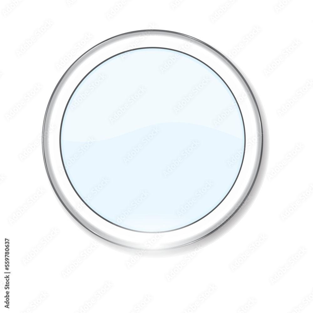 Poster empty white button isolated on a white background