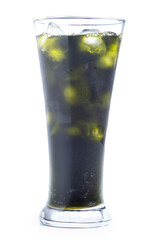 green tea milk isolated on white background