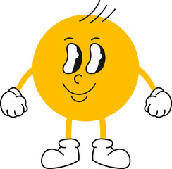 Set of Various bright basic Geometric Figures with face emotions,