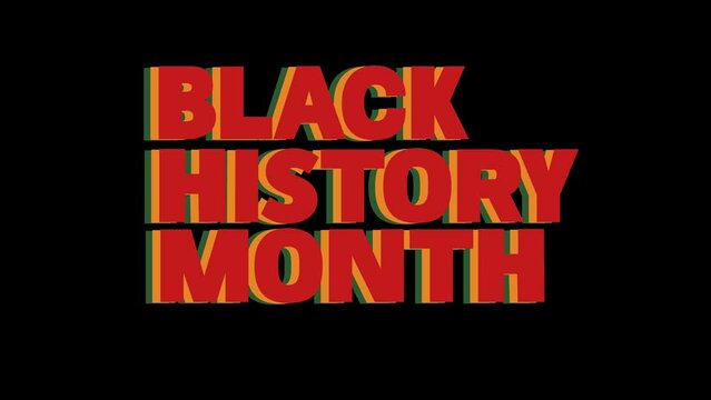 black history month Sticker Animation , black history month Title Animation.black history month text Sticker 4k transparent Animation .