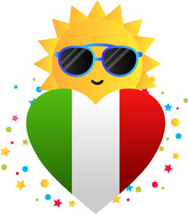 Fototapeta premium buon ferragosto italian festival illustration