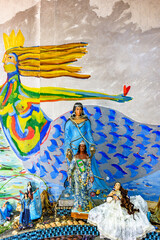 Colorful altar to Iemanja in Salvador, Bahia and who according to Umbanda and Candoble is the queen of the sea