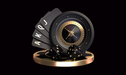 casino rouleete cards crabs  illustration 3d render 3d rendering