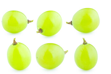 fresh green grape isolated on white background