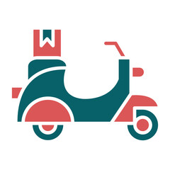 Delivery Scooter Icon Style