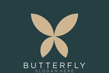 Gold Butterfly Logo. This logo suitable for beauty cosmetic logo.