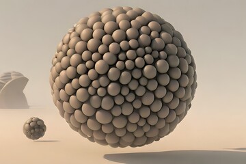 ai generated art, 3d rendering illustration. abstract futuristic sphere shape design. generative ai art