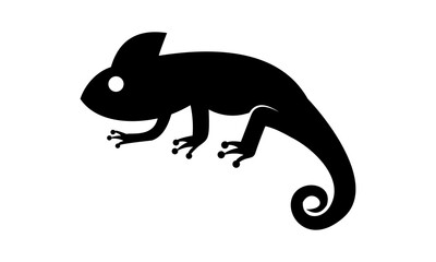 black chameleon logo vector © artidea